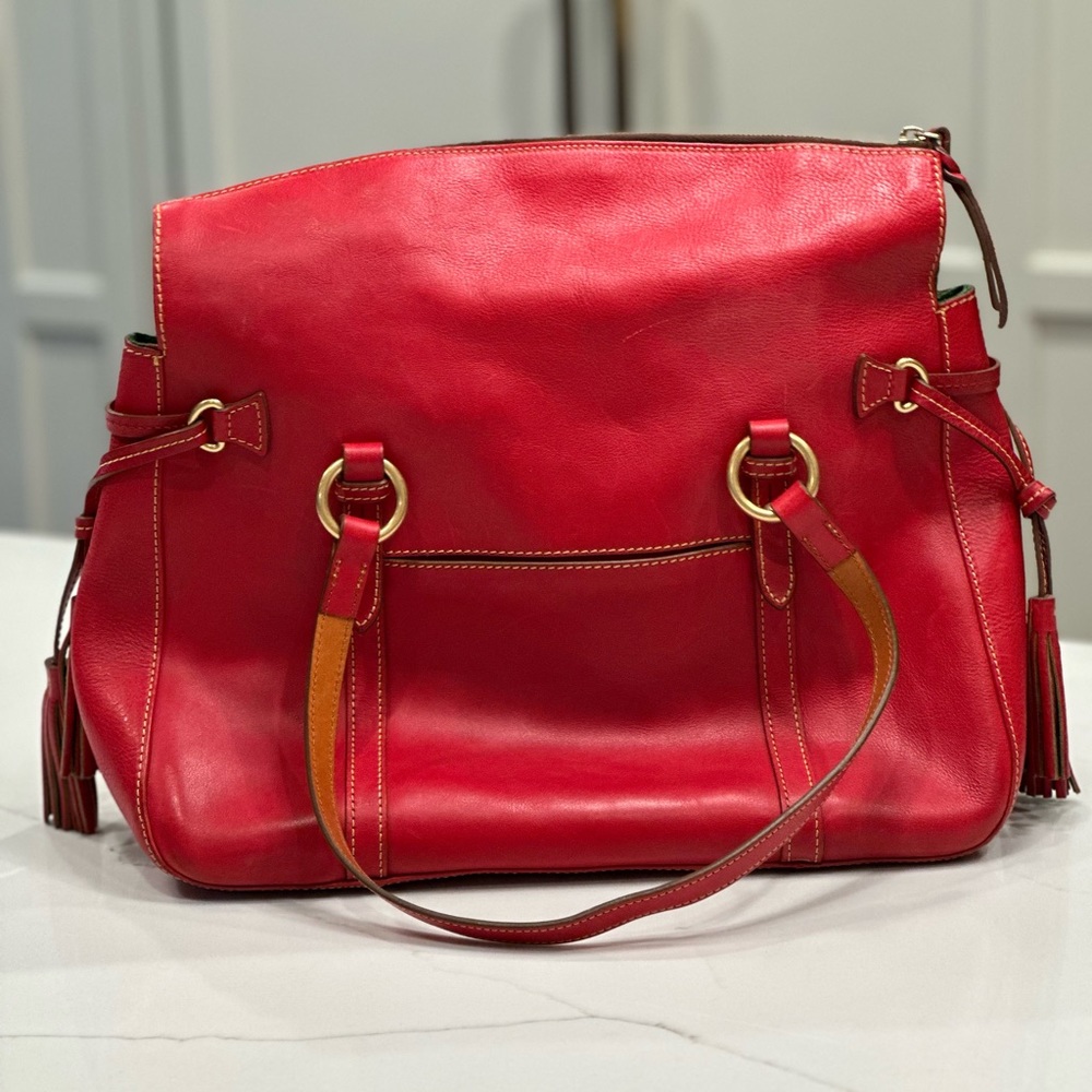 Dooney Bourke red leather shoulder bag - Picture 8 of 10